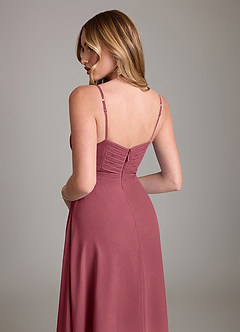 Azazie Terese Bridesmaid Dresses Merlot A-Line Pleated Chiffon Dress image7
