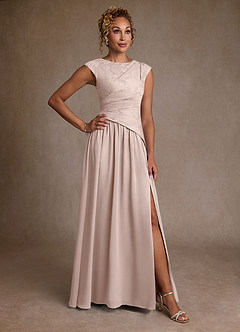 Azazie Kalleen Abiti per la Madre della Sposa Abito A-Line in Chiffon Plissettato Rosa Rossore image1