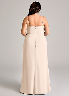 Azazie Maci Bridesmaid Dresses White Alabaster Sheath Pleated Chiffon Dress image9
