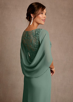 Azazie Santa Clara Mother of the Bride Dresses Eucalyptus A-Line Lace Dress image6