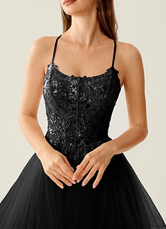 Mosaic Black Ruffle Prom Dress image5