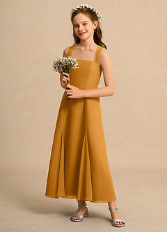 Azazie Tater Junior Formal Flower Girl Klänningar Klä A-Line i Chiffong Plisserad image6