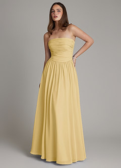 Azazie Andreina Bridesmaid Dresses Butter A-Line Pleated Chiffon Dress image1