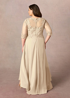 Azazie Monza Abiti per la Madre della Sposa Abito A-Line in Chiffon Pizzo Champagne image9