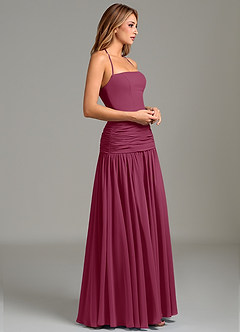 Azazie Vashti Bridesmaid Dresses Mulberry A-Line Chiffon Dress image3