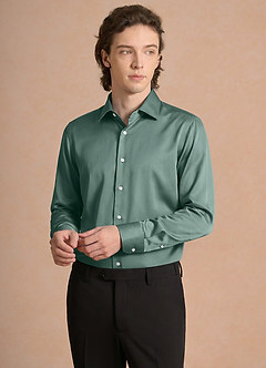 front Julian Eucalipto Camicia in raso elasticizzato