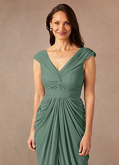 Azazie Lisolette Mère de la mariée Robes Robe Fourreau en Maille Plissée Eucalyptus image6