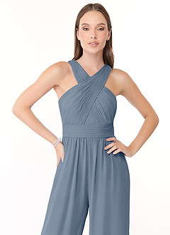 Azazie Berdie Bridesmaid Dresses Twilight Halter Chiffon Jumpsuit image5