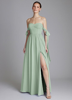 Azazie Ayanna Suknie dla druhen Linia A Zza ramienia Szyfon Do ziemi Sukienka image6