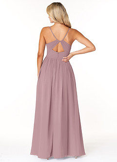 Azazie Dominic Bridesmaid Dresses Tahiti A-Line V-Neck Pleated Chiffon Dress image2