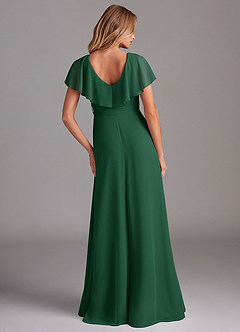 Azazie Lainey Bridesmaid Dresses Dark Green A-Line with Pockets Chiffon Dress image7