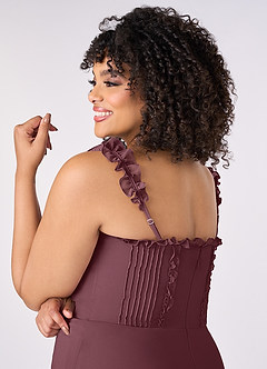 Barbie ♥ Azazie Bridesmaid Dresses Sangria A-Line Sweetheart Neckline Chiffon Dress image10