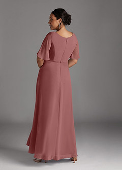 Azazie Tricia Mother of the Bride Dresses Desert Rose A-Line V-Neck Pleated Chiffon Dress image11