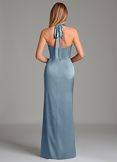 Azazie Serenity Brautjungfernkleider Meerjungfrau-Linie Herzausschnitt Stretch-Satin Kleid Staubblau image6