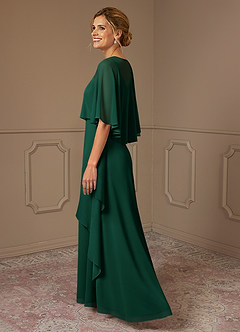 Azazie Bowie Mother of the Bride Dresses Emerald A-Line Chiffon Dress image3