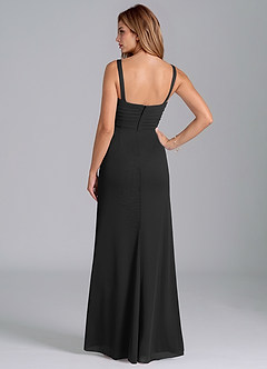 Azazie Micky Brudtärnklänningar Klänning av A-Linje i Maska Plisserad Svart image6