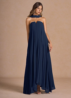 Nahla Navy Allover Pleated Maxi Dress image6