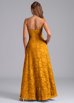 Azazie Stasy Bridesmaid Dresses Butterscotch A-Line Sweetheart Neckline Floral Burnout Dress image2