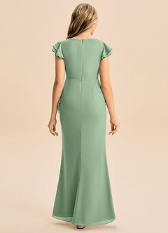 Azazie Julie Junior Matcha Mermaid Ruched Chiffon Dress image5