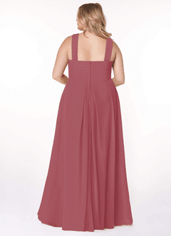 Azazie Kaleigh Jurken voor bruidsmeisjes Jurk van Chiffon met A-Lijn Geplooid Merlot image8