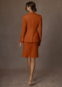 front Kennedy Laranja Queimada Conjunto de paletó estruturado e tecido elástico