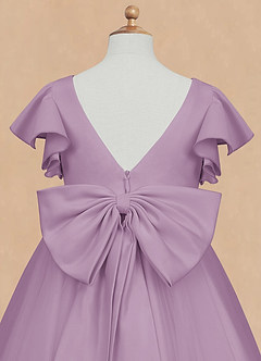 Azazie Kaeya Flower Girl Dresses Wisteria A-Line Bow Tulle Dress image8