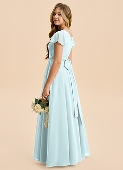 Azazie Cady Junior Mist A-Line Pleated Chiffon Dress image6