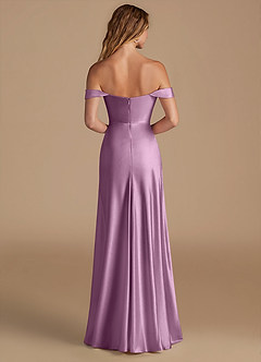 Azazie Jackalin Bridesmaid Dresses Wisteria A-Line Off the Shoulder Metallic Satin Convertible Dress image5