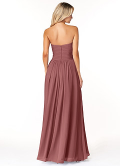 Azazie Yazmin At-home Try On Dresses Desert Rose A-Line Sweetheart Neckline Chiffon Convertible Dress image2