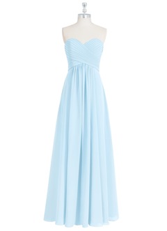 Azazie Yazmin Robes de demoiselle d'honneur Robe Trapèze Convertible en Mousseline de soie Encolure en Forme de Cœur Bleu Ciel image8