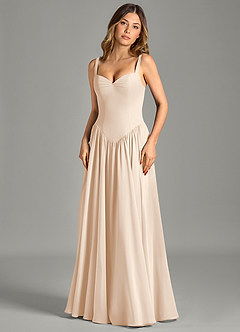 Azazie Evadina Suknie dla druhen Linia A Gorset Szyfon Do ziemi Sukienka image4