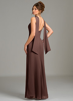 Azazie Cassiana Brautjungfernkleider Meerjungfrau-Linie Plissee Chiffon Kleid Ganache image2