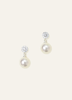 front Boucles d'oreilles pendantes en perles et zirconiums