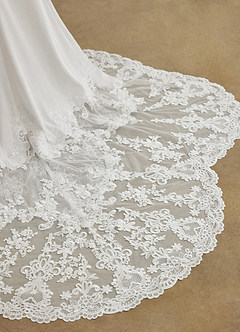 Christian Siriano Bridal for Azazie 2004 Robes de mariée Robe Fourreau en Crêpe Dos Satin Dentelle Diamant Nude image19