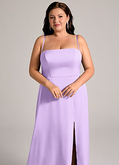 Azazie Wren Bridesmaid Dresses Lilac A-Line Strapless Stretch Satin Convertible Dress image6