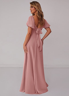 Barbie ♥ Azazie Bridesmaid Dresses Dusty Rose A-Line Pleated Chiffon Dress image2