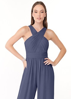 Azazie Berdie Jurken voor bruidsmeisjes Jumpsuit van Chiffon Houder Stormachtig image5