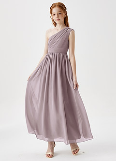 Azazie Anissa Junior Dusk A-Line Pleated Chiffon Dress image3