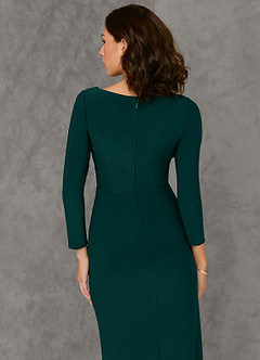 Azazie Safia Final Sale Black Sheath Long Sleeve Luxe Knit Dress image6