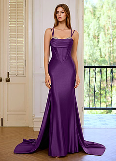 Montserrat Grape Rhinestones Stretch Satin Prom Dress image5