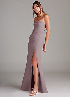 Azazie Leonis Bridesmaid Dresses Dusk Sheath Strapless Chiffon Convertible Dress image3