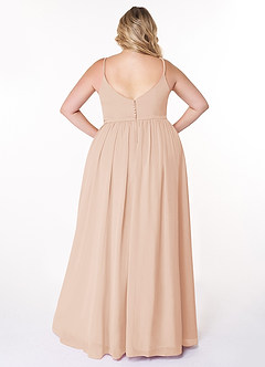 Azazie Rayna Bridesmaid Dresses English Rose A-Line V-Neck Pleated Chiffon Dress image8