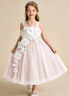 Azazie Dovey Flower Girl Klänningar Klänning Balklänning i Tyll Rosett image1