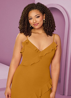 Barbie ♥ Azazie Jurken voor bruidsmeisjes Jurk van Chiffon met Kolom Boterbabbelaar image14