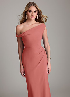 Azazie Emerson 신부 들러리 드레스 쉬스 오프 더 숄더 쉬폰 바닥 길이 드레스 image2