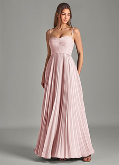 Azazie Chiana Abiti da Damigella Abito A-Line in Chiffon Senza Cinturino Rosa Rossore image3