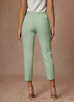front Kennedy Dusty Sage Structured Stretch Dress Pants