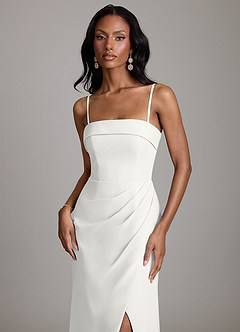 Azazie Aretha Brudepigekjoler En streg Stropløs Chiffon Gulv-længde Kjole image3