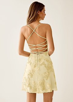 Lysandra Lemon Sorbet Stretch 3D Flowers Corset Mini Dress image10