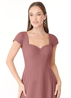 Azazie Hainsly Bridesmaid Dresses Desert Rose A-Line Sweetheart Neckline Chiffon Dress image5